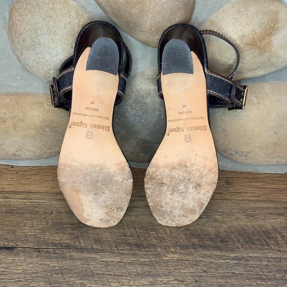 Etienne Aigner denim and leather heeled sandal - Picture 5 of 5